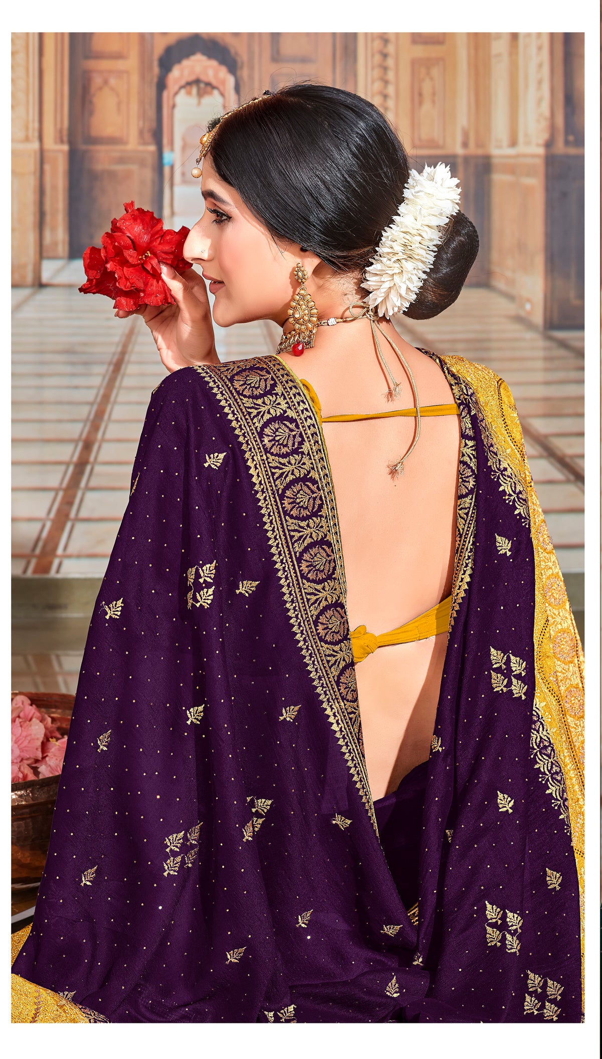 Preetiest Purple Silk Saree With Heavy Broder