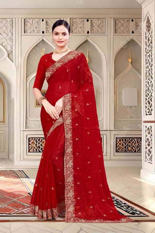 Bollywood Style Multicolor Chiffon Saree -17071