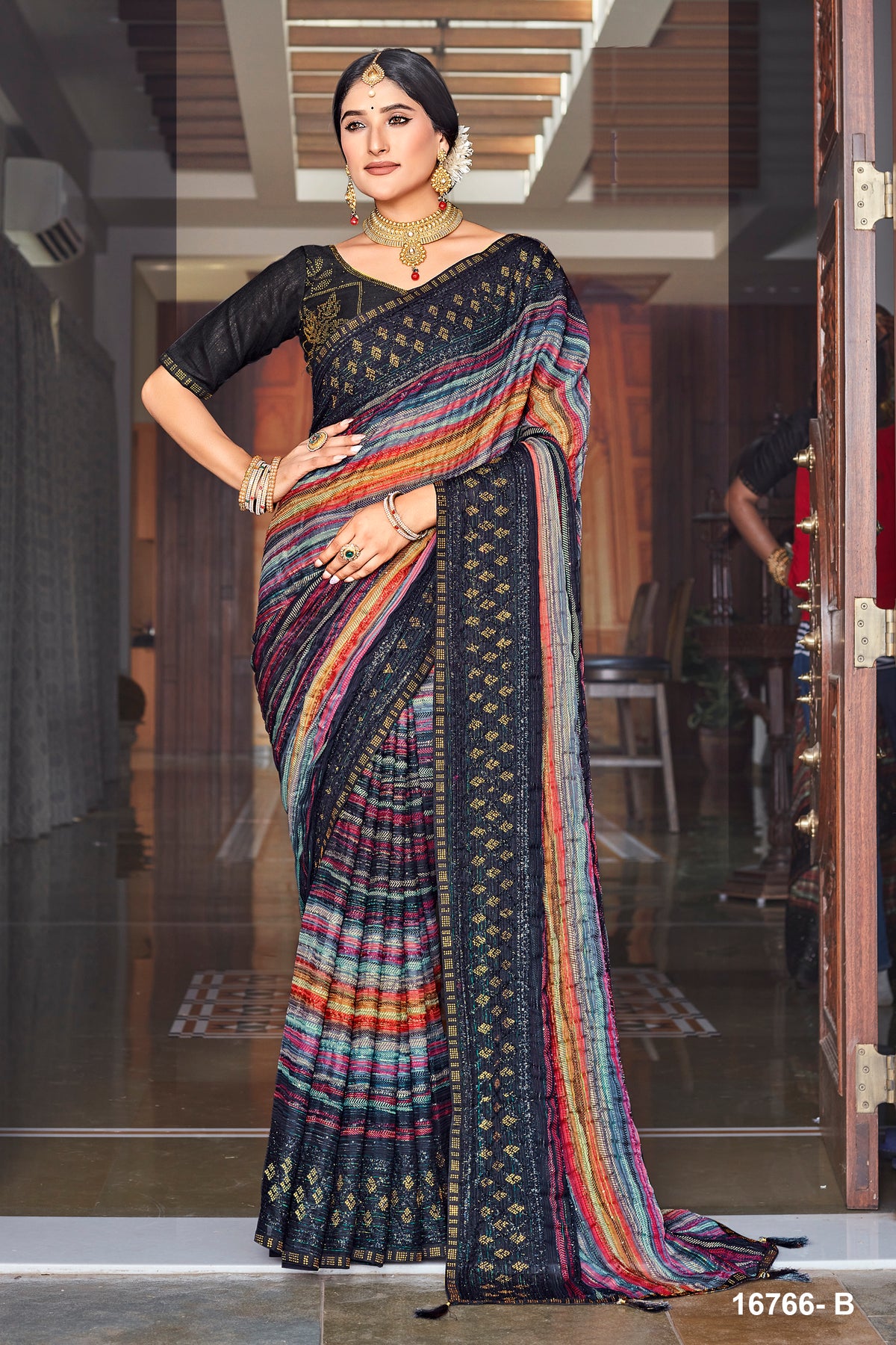 New Georgette Shiroshki Work Designer Saree