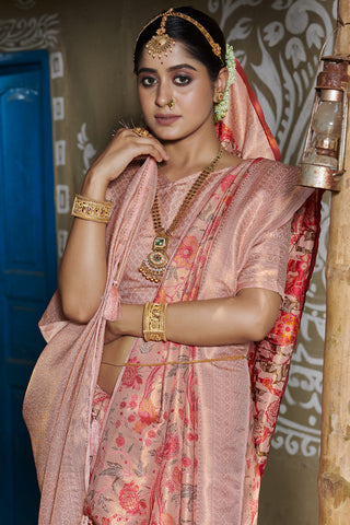 Artisan's Pride Banarasi Pink Silk Sarees