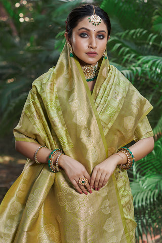 Treasures of Tradition Green Banarasi Silk Saree