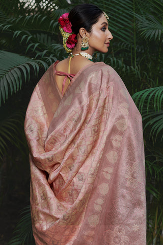 Weaves of Legacy Pink Banarasi Silk Saree