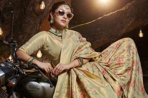 Weaves of Legacy Golden Banarasi Silk Saree