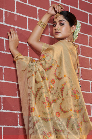 Golden Premium Banarasi Silk Saree