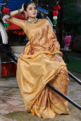 Banarasi Radiance Orange Banarasi Silk Saree