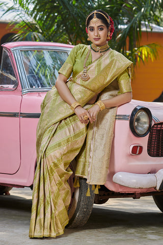 Graceful Green Banarasi Silk Saree