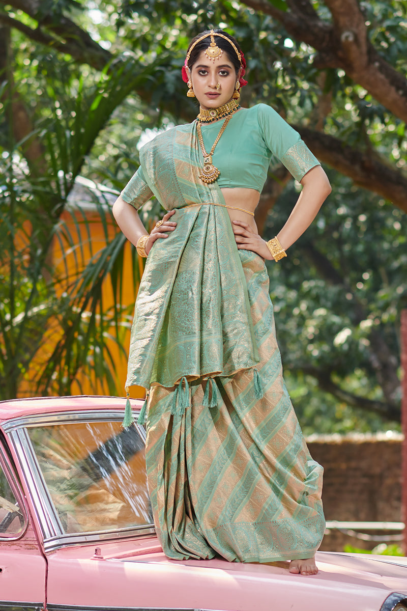 Adorn Yourself With Rama Banarasi Silk Saree