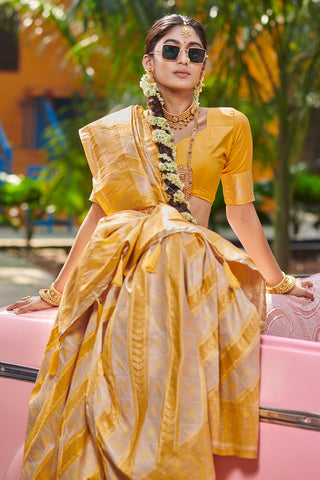 Yellow Royal Banarasi Silk Saree