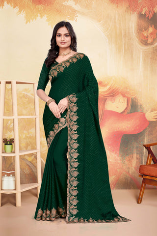 Captures the brilliance of vibrant colors chiffon saree -17095