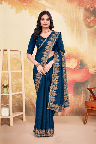 Captures the brilliance of vibrant colors chiffon saree -17095