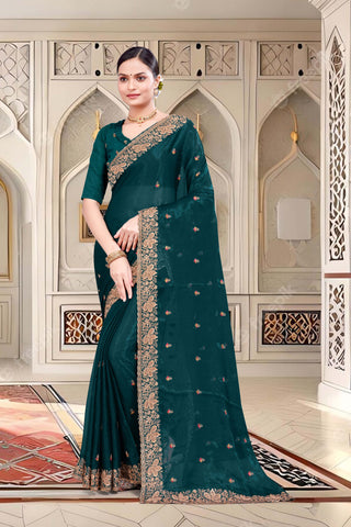 Bollywood Style Multicolor Chiffon Saree -17071