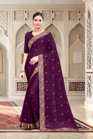 Bollywood Style Multicolor Chiffon Saree -17071