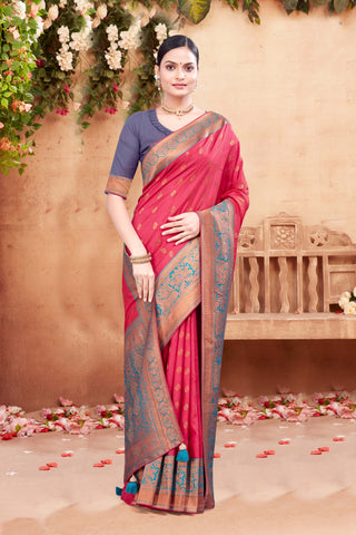 Suggests a harmonious blend of colors and stylish rapier silk saree -25390