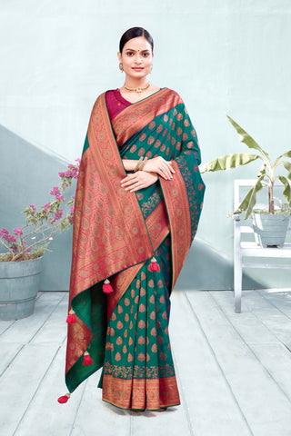 Merges fashion with vibrant color theme rapier silk saree -25392