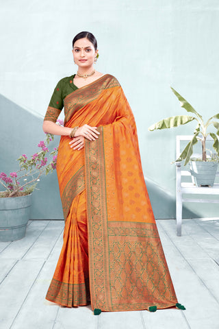 Merges fashion with vibrant color theme rapier silk saree -25392