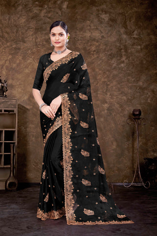 New Latest Multicolor Chiffon Saree -17010