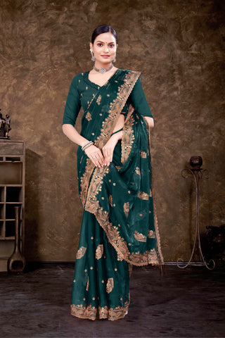 New Latest Multicolor Chiffon Saree -17010