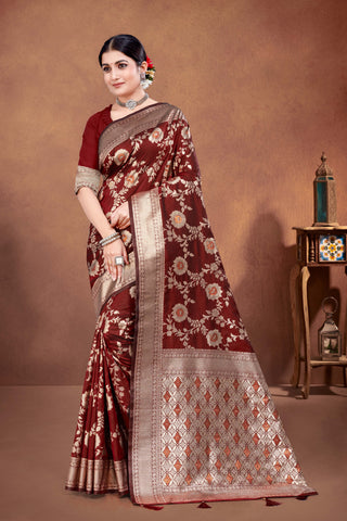 Suggests an air of mystery with unique color combinations rapier silk saree -25441