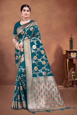 Suggests an air of mystery with unique color combinations rapier silk saree -25441