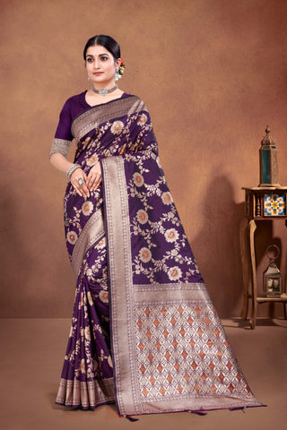 Suggests an air of mystery with unique color combinations rapier silk saree -25441