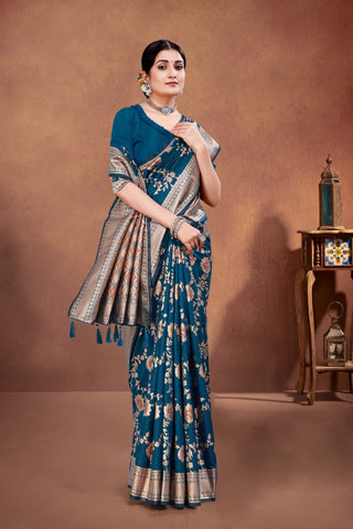 Suggests an air of mystery with unique color combinations rapier silk saree -25441