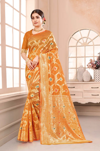 Highlights the stunning appeal of rapier silk sarees -25497