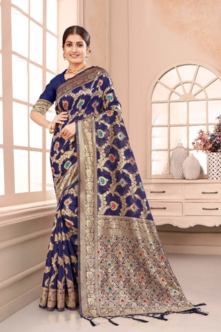 Highlights the stunning appeal of rapier silk sarees -25497