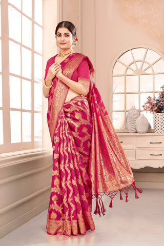 Highlights the stunning appeal of rapier silk sarees -25497