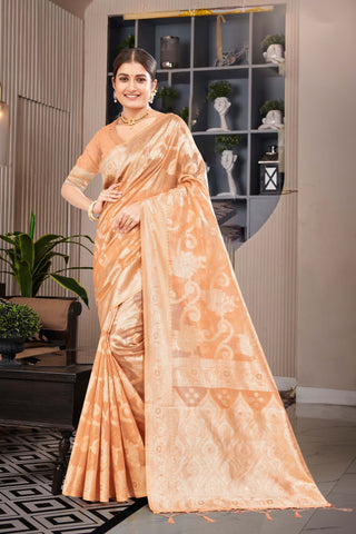 Suggests a harmonious blend of colors and stylish rapier silk saree -25493