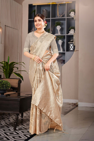 Suggests a harmonious blend of colors and stylish rapier silk saree -25493